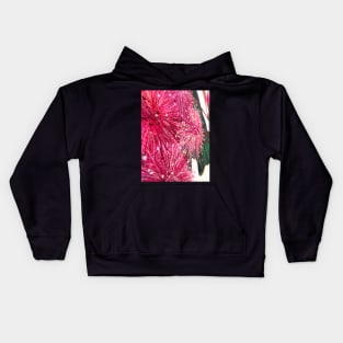 Musk Pink Thread Gum Flowers Design Kids Hoodie